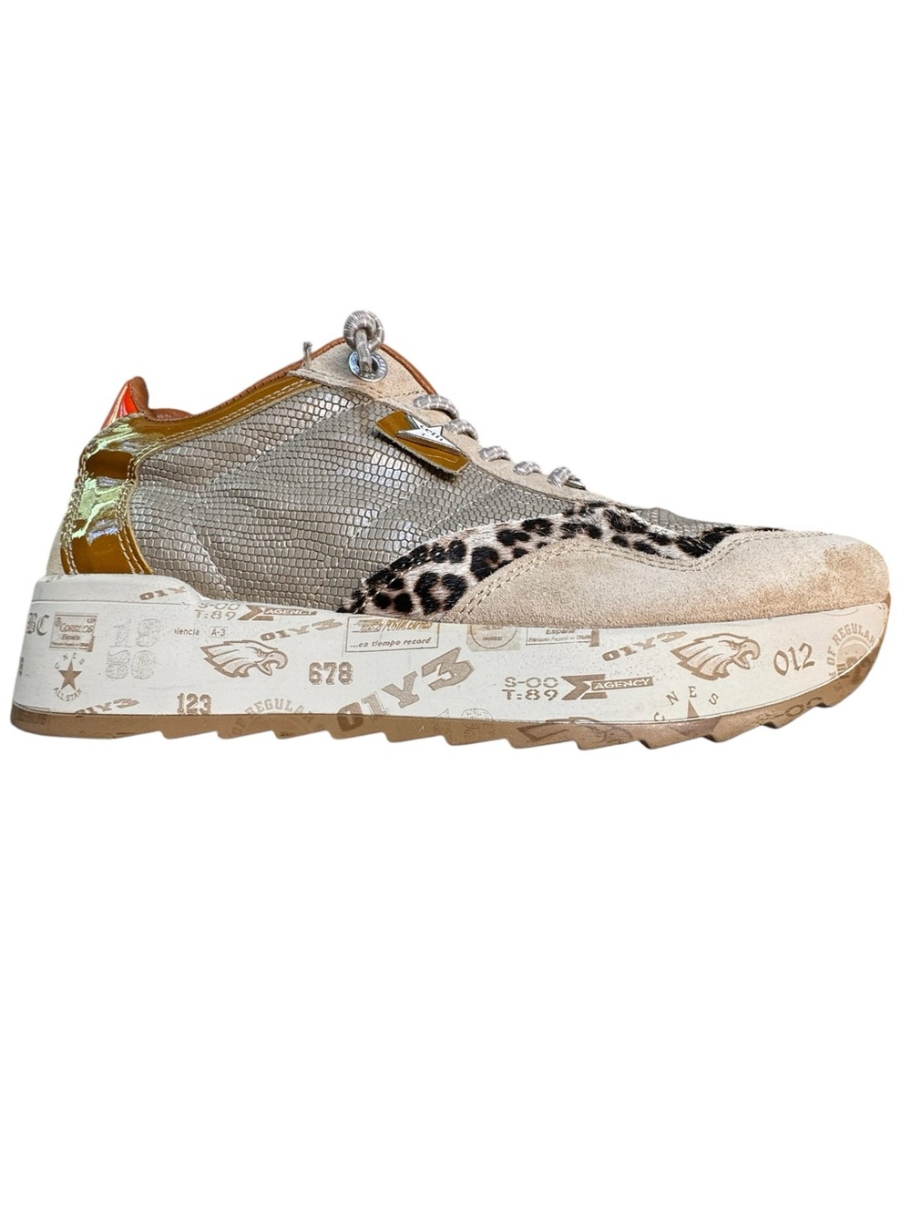 Cetti Luxury Handcrafted Platform Suede/Animal Print Signature sole Gorpcore